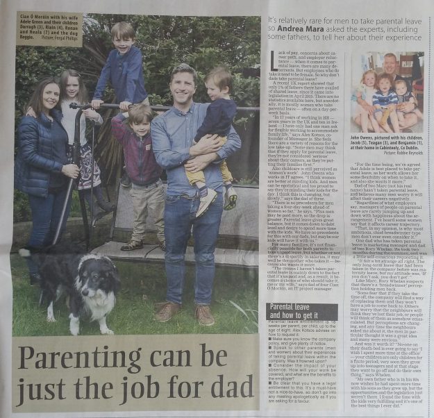 Examiner article on dads taking parental leave - Andrea Mara