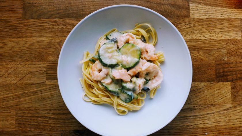 Prawn and salmon linguine - Office Mum
